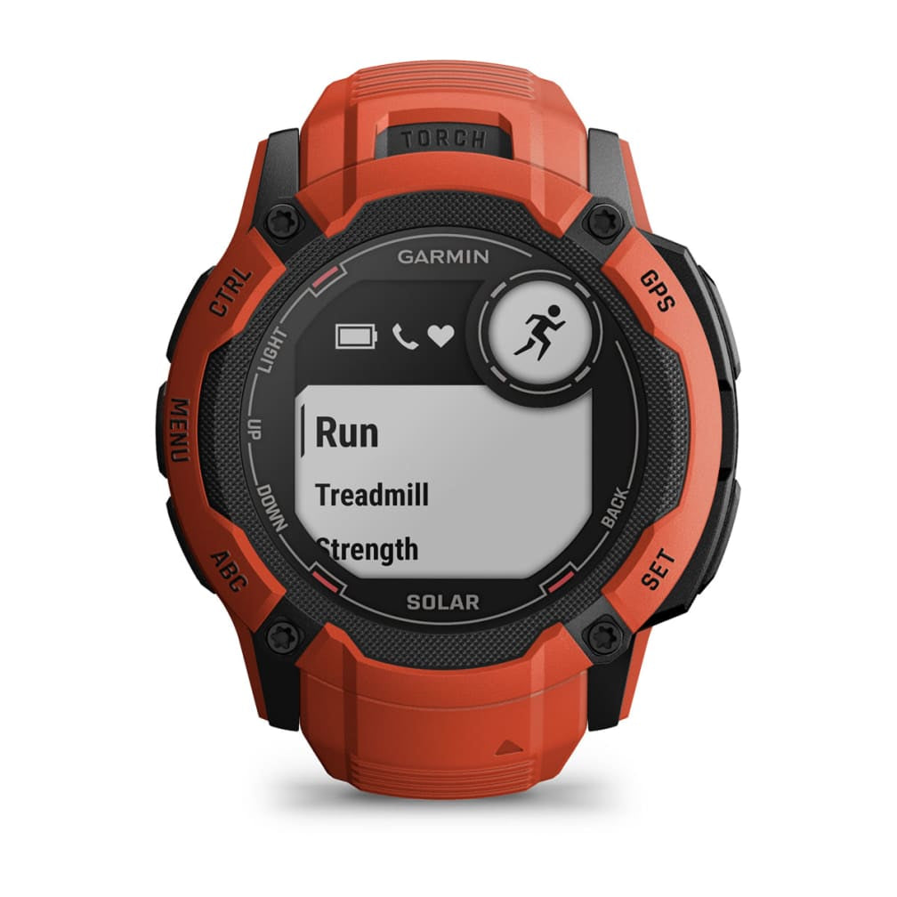 Garmin Instinct 2X Solar – GPS-Smartwatch – 50 mm, 1,1", GPS, MIP, Power Glass, 10 ATM, Rot, Sportarmband