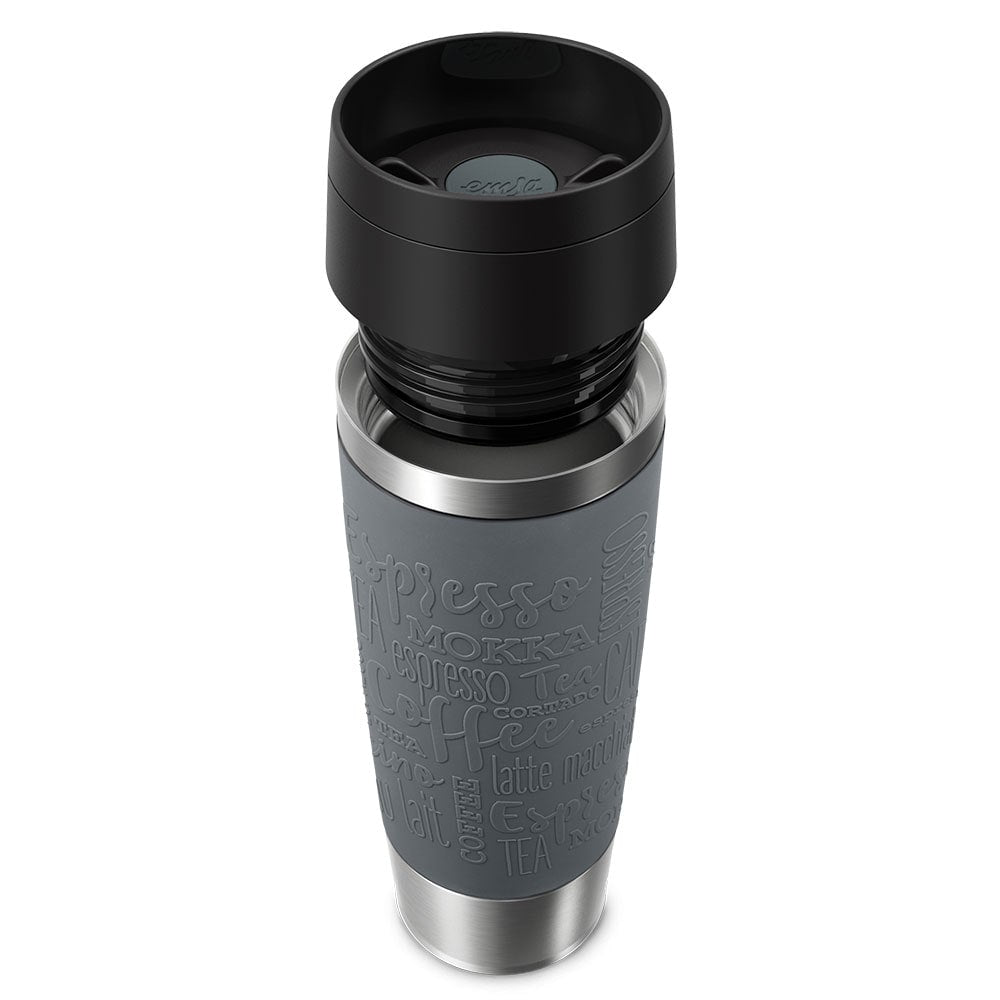 EMSA Travel Mug Classic Thermobecher 500 ml – doppelwandig, Edelstahl, grau