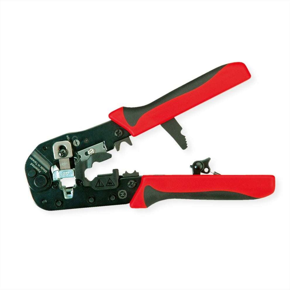 VALUE Crimpzange – Länge 190 mm – für RJ45-Stecker (mit/ohne Schirmanschluss)