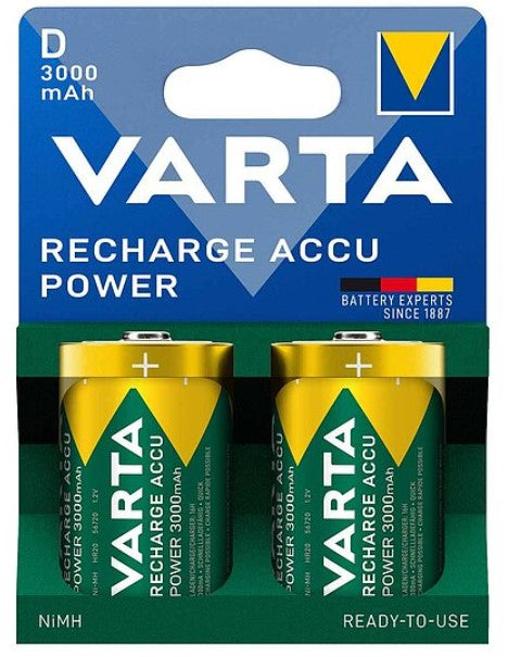 Varta D Akkus, NiMH, 3000 mAh, 1,2 V – 2 Stk.
