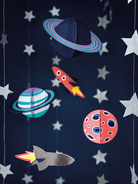 PartyDeco Hängedekoration Kosmos – Mehrfarbig – Papier – 5 Stk
