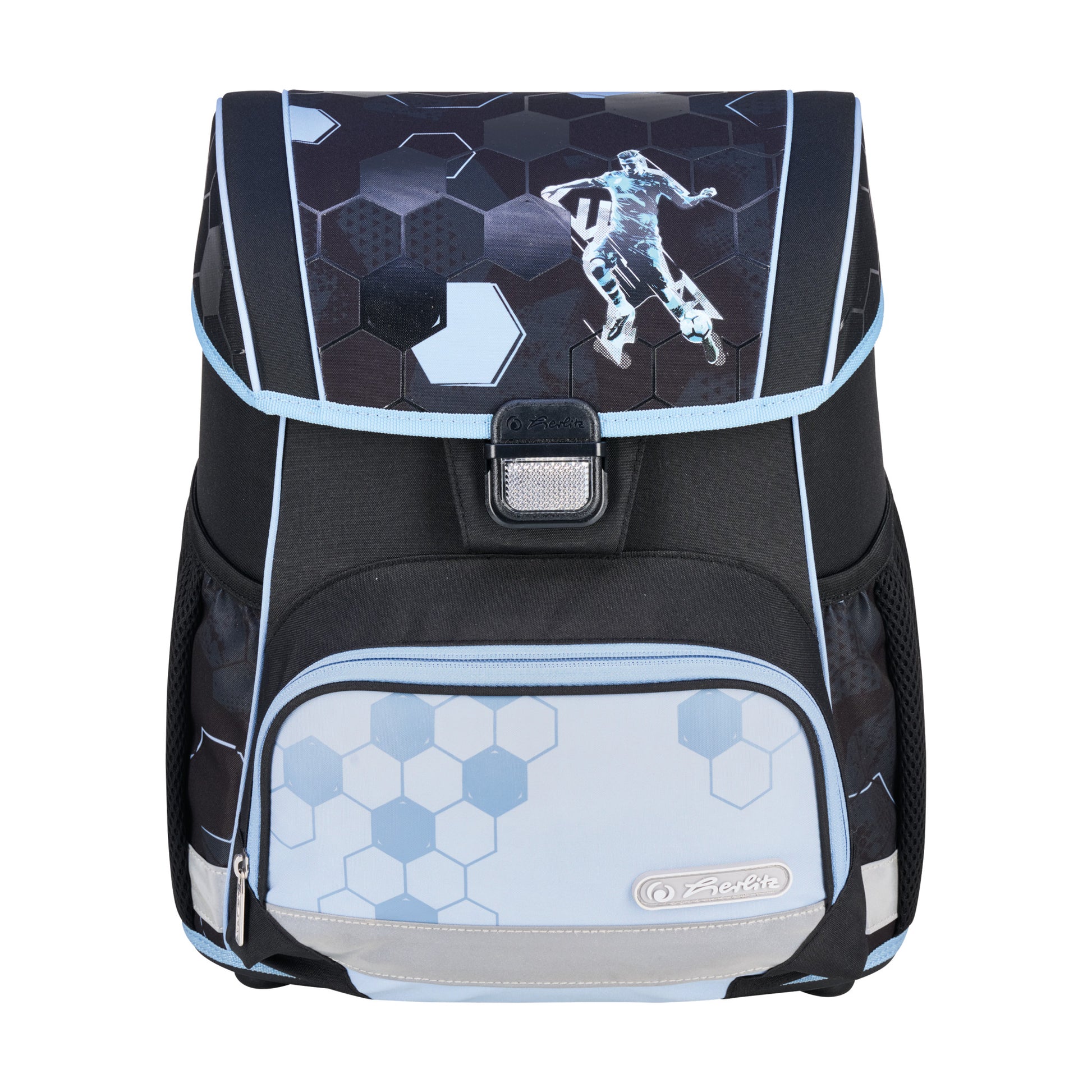 Herlitz Loop Plus – Schulrucksack-Set 4-teilig, Fussball, 17 l, 31×37×22 cm
