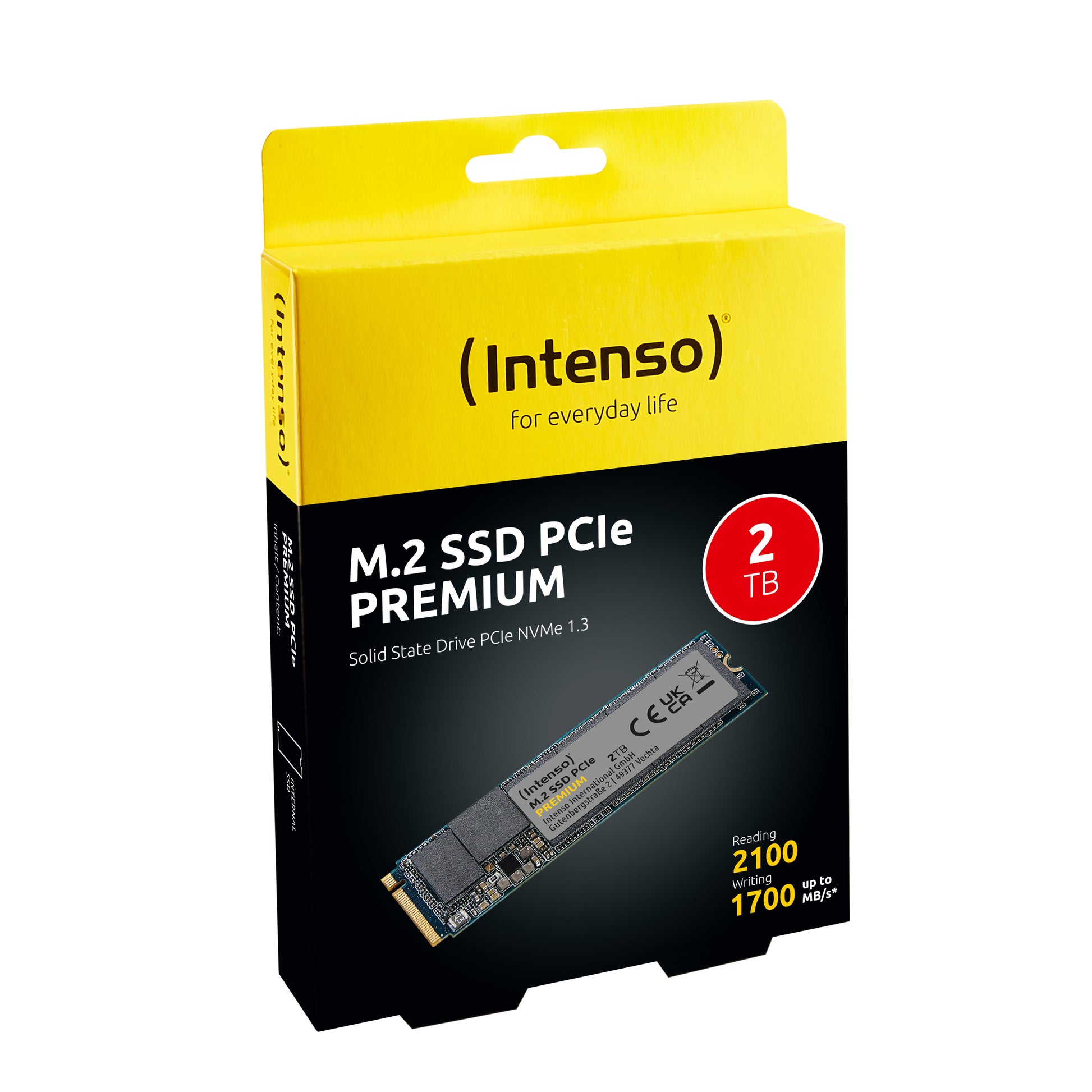 Intenso M.2 SSD Premium 3835470 – 2 TB, M.2 2280, PCIe Gen3 x4 NVMe 1.3, 2'100/1'700 MB/s