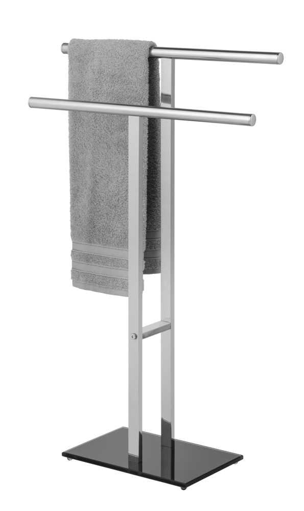 WENKO Handtuchständer in T-Form Lava – 50×20×81,5 cm, Edelstahl, Silber