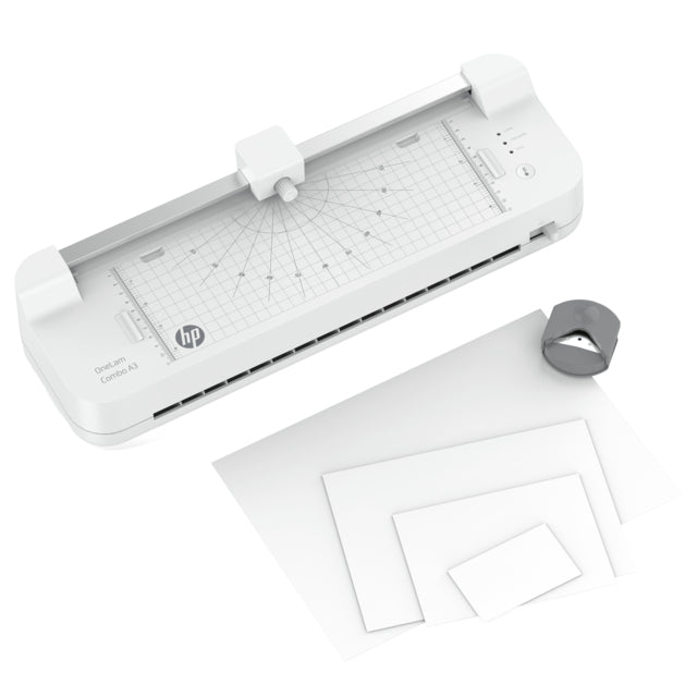 HP OneLam Conbo Laminiergerät A3 – 2-Rollen, 125 µm, Kaltlamination, Aufheizzeit 4 Min., Weiss