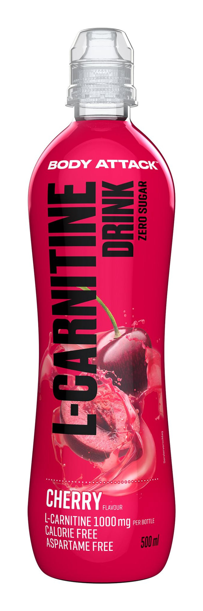 PowerFood Body Attack – Sportgetränk L-Carnitin, Kirsche, zuckerfrei – 5 dl