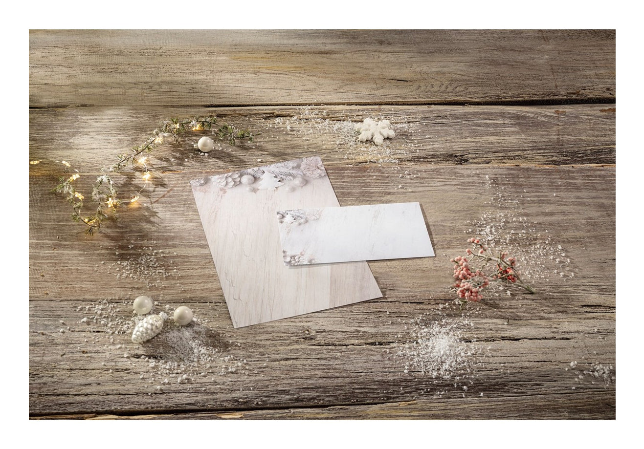 Sigel Motivpapier – A4, 90 g/m², mehrfarbig, Motiv: Rustic White – für Inkjet/Laser/Kopierer – FSC – 25 Blatt