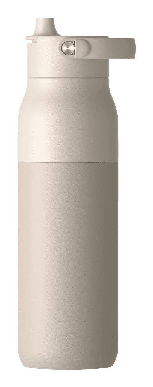 LARQ PureVis 2 Isolierflasche 1 l – doppelwandig, Edelstahl, UV-C selbstreinigend, Weiss