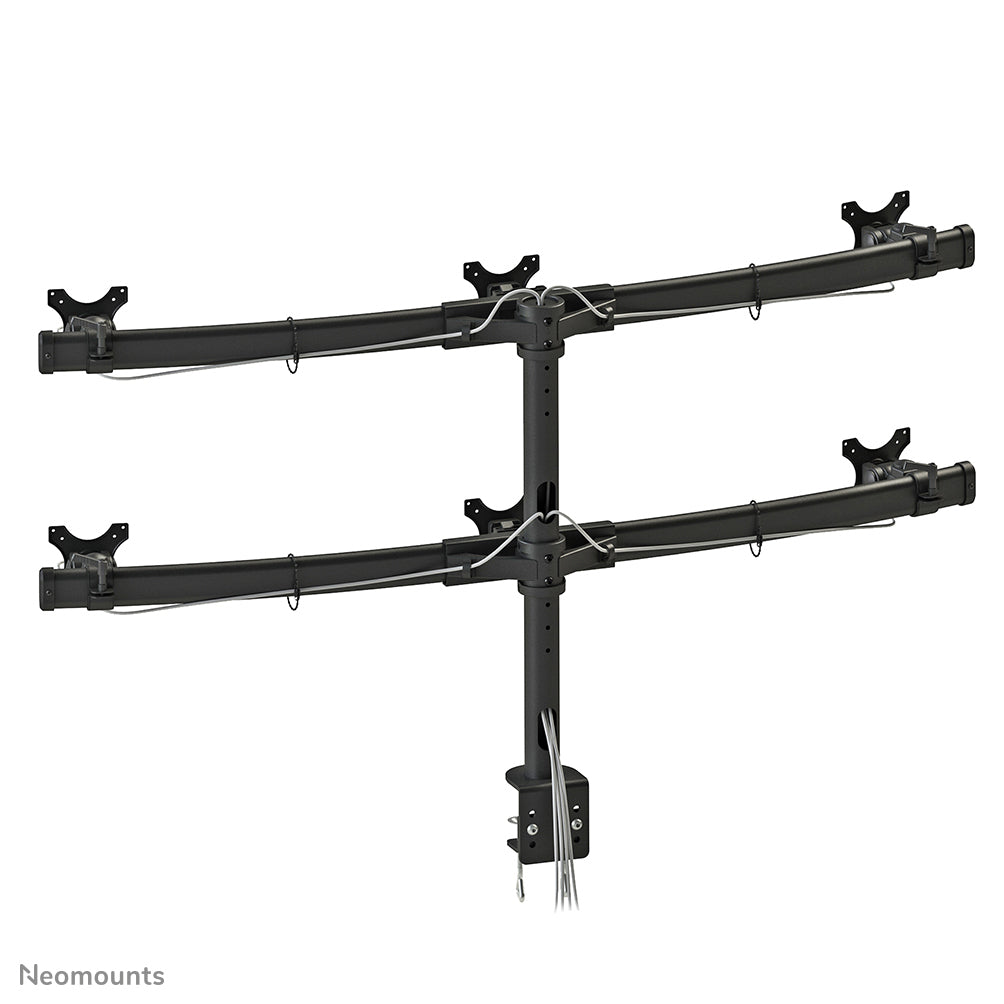 Neomounts Monitorarm, 6 Monitore, Tischklemme, bis 27", höhenverstellbar, neigen/drehen/rotieren, schwarz