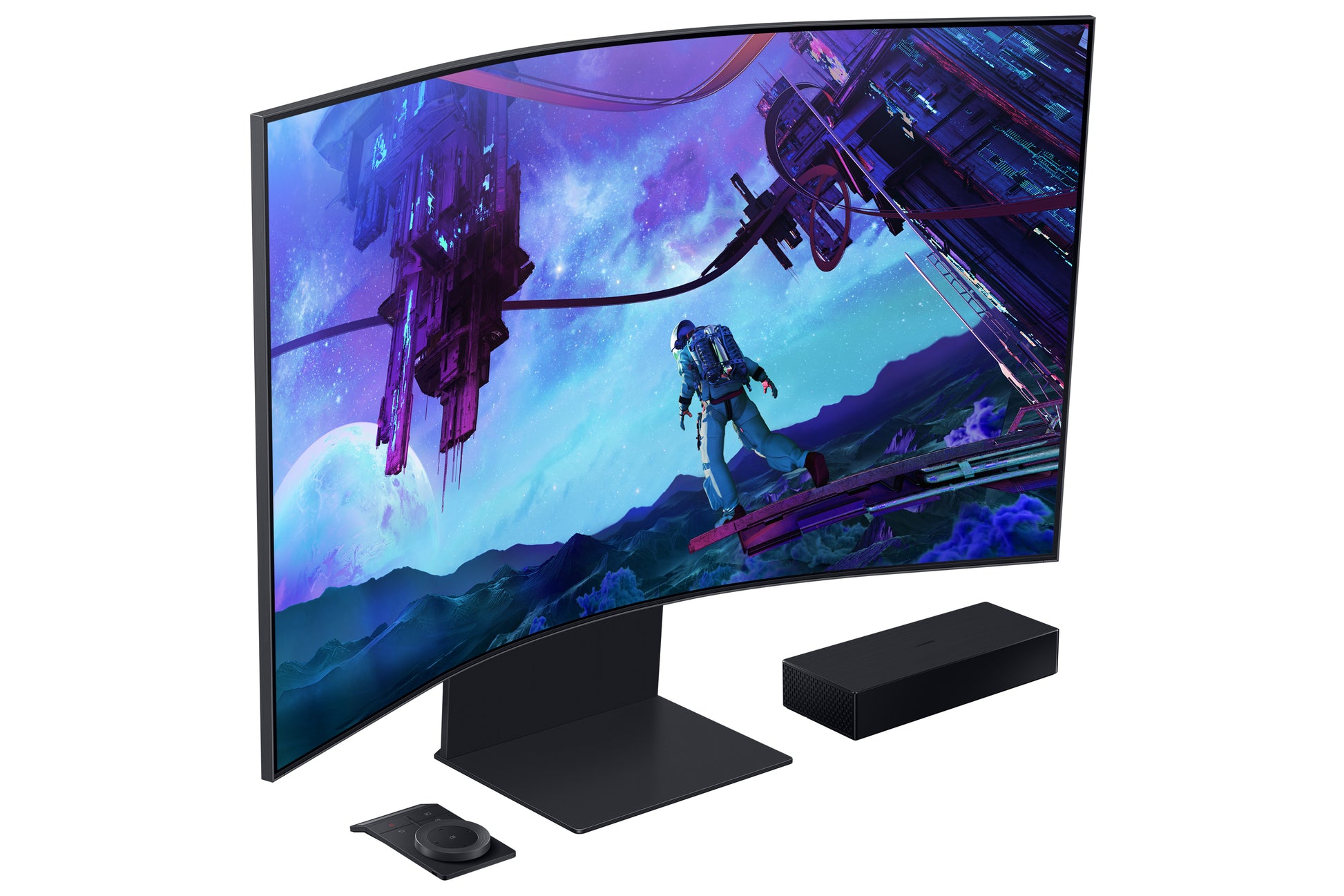 Samsung Odyssey Ark G97NC – Monitor, 55", VA, Mini-LED, 165 Hz, 600 cd/m², Tizen, Schwarz