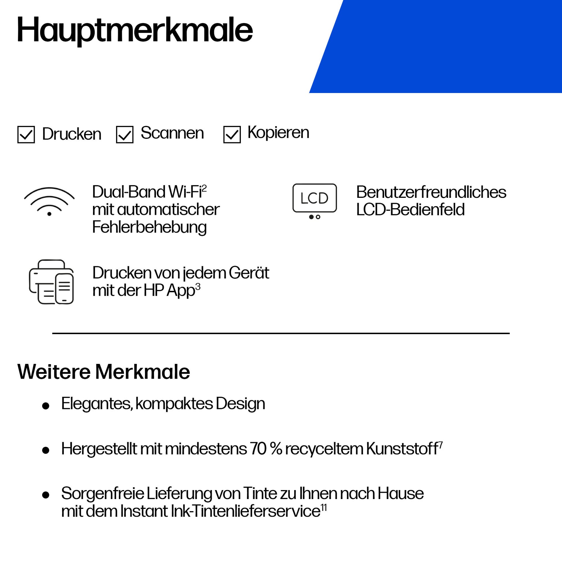HP DeskJet 2922 All-in-One – Farbtintenstrahl-Multifunktionsdrucker, A4, 3-in-1, Duplex, WLAN, AirPrint