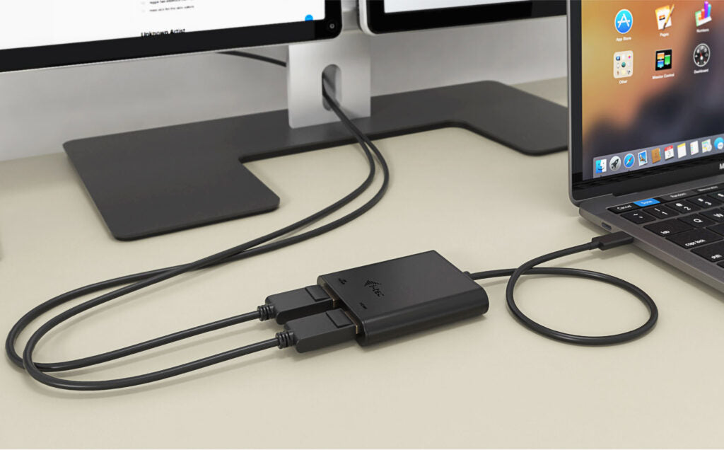 i-tec USB-C zu 2× HDMI Adapter – 8K (7680 × 4320) @ 30 Hz, 0,3 m, für Windows/macOS/Linux, Android/ChromeOS