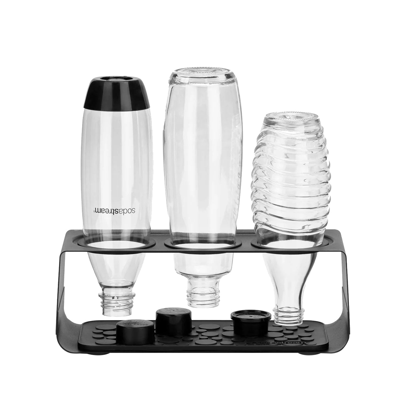 SodaStream Tropfschale – für Wassersprudler-Flaschen, Edelstahl/Silikon, Schwarz