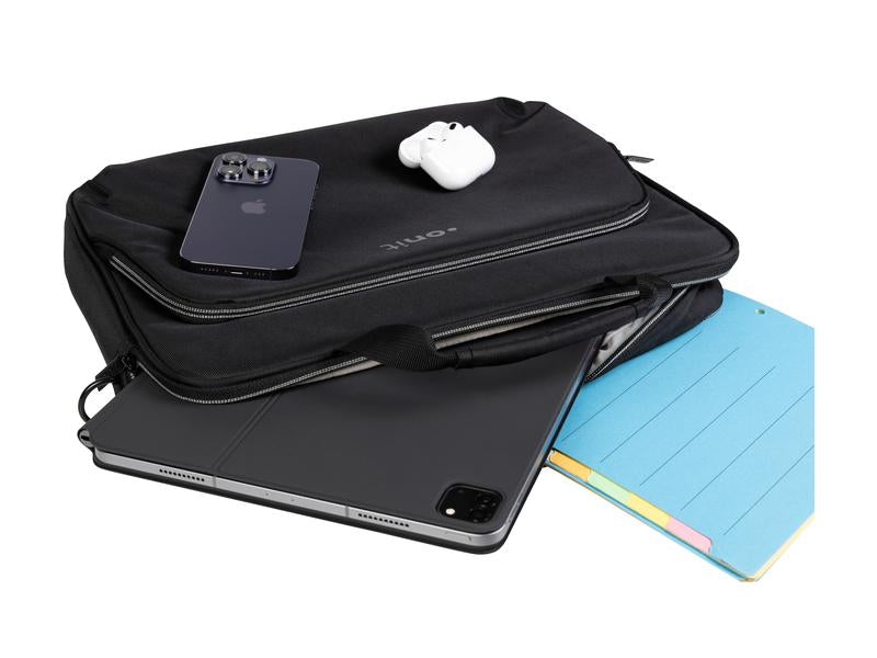 ONIT Notebook-Tasche für bis 13,3" – Trolley-Band, Dokumentenfach – Schwarz