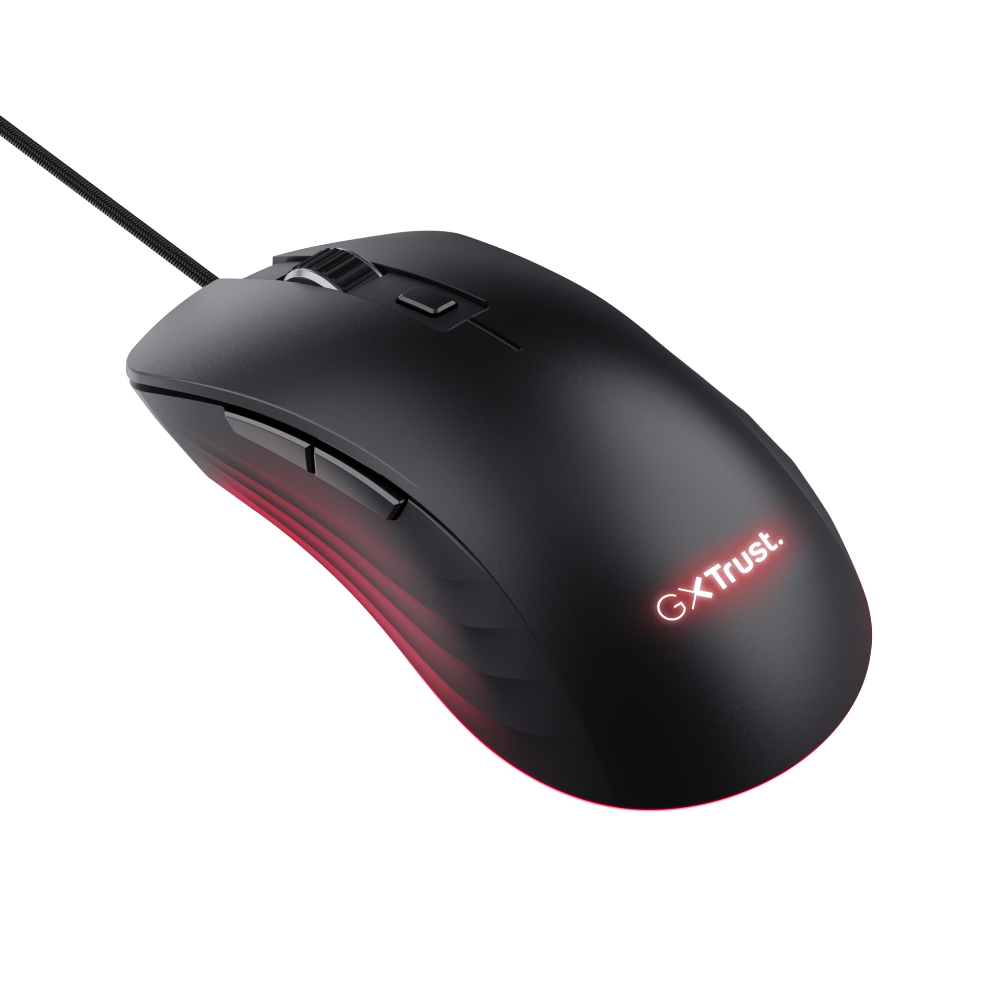 Trust GXT 924 YBAR+ Gaming-Maus – kabelgebunden, 6 Tasten, für Rechtshänder, RGB-Beleuchtung, schwarz