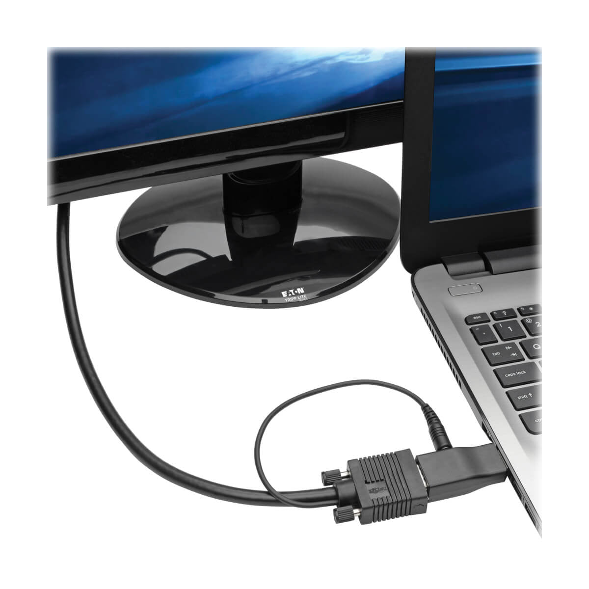 Tripp Lite P131-000-A HDMI zu VGA Adapter – 1920 × 1200 @ 60 Hz, Audio (3,5 mm), Micro-USB-B (Strom) – Schwarz