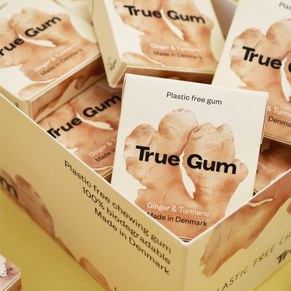 True Gum Kaugummi – Ingwer & Kurkuma, zuckerfrei, vegan – 21 g