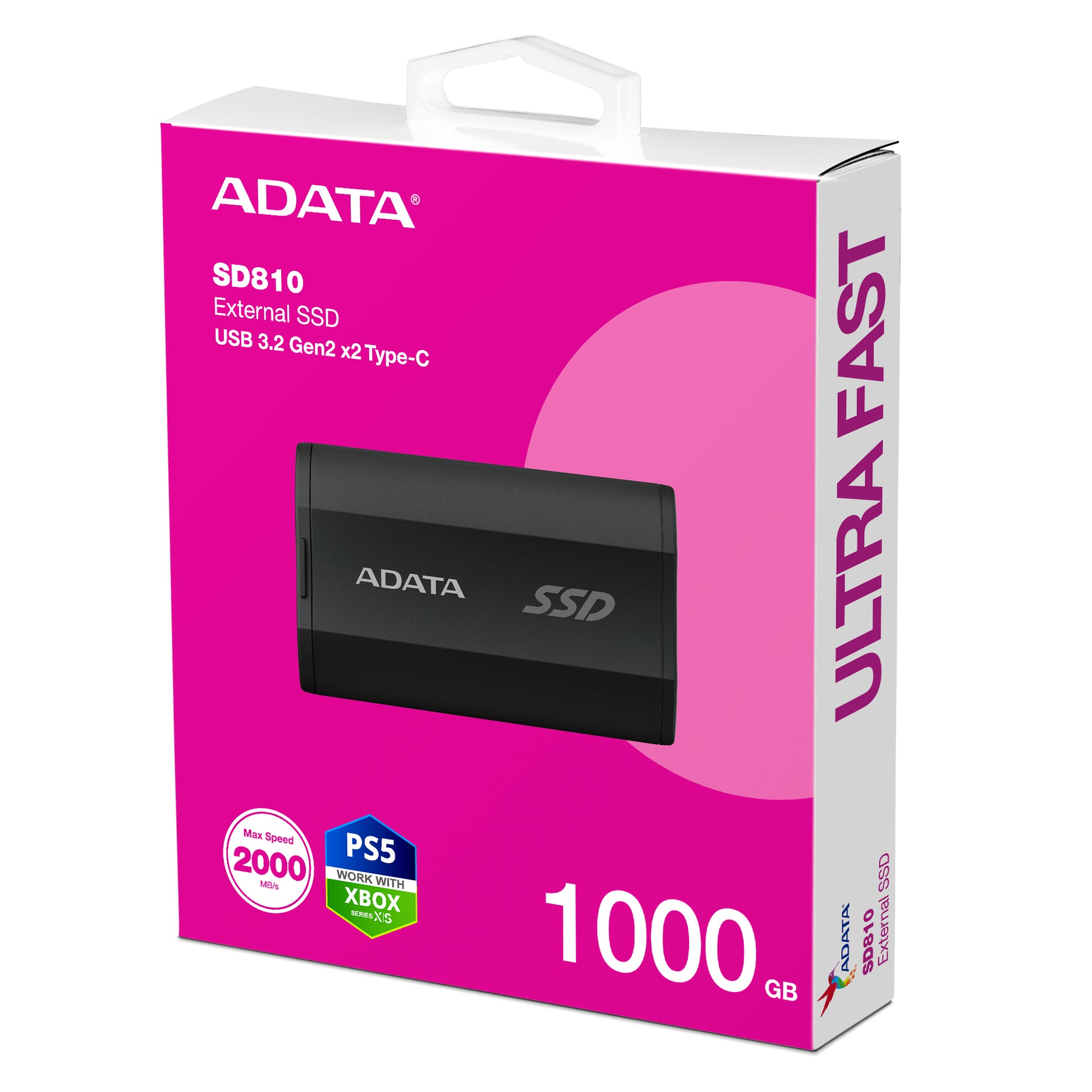 ADATA Flash SD810 Speichergerät – 1 TB, USB 3.2 Gen 2x2, extern, Aluminium, IP68