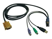 Tripp Lite P778-015 KVM-Kabel HD18/HD15/USB-A zu 2× PS/2 – 4,57 m, Schwarz