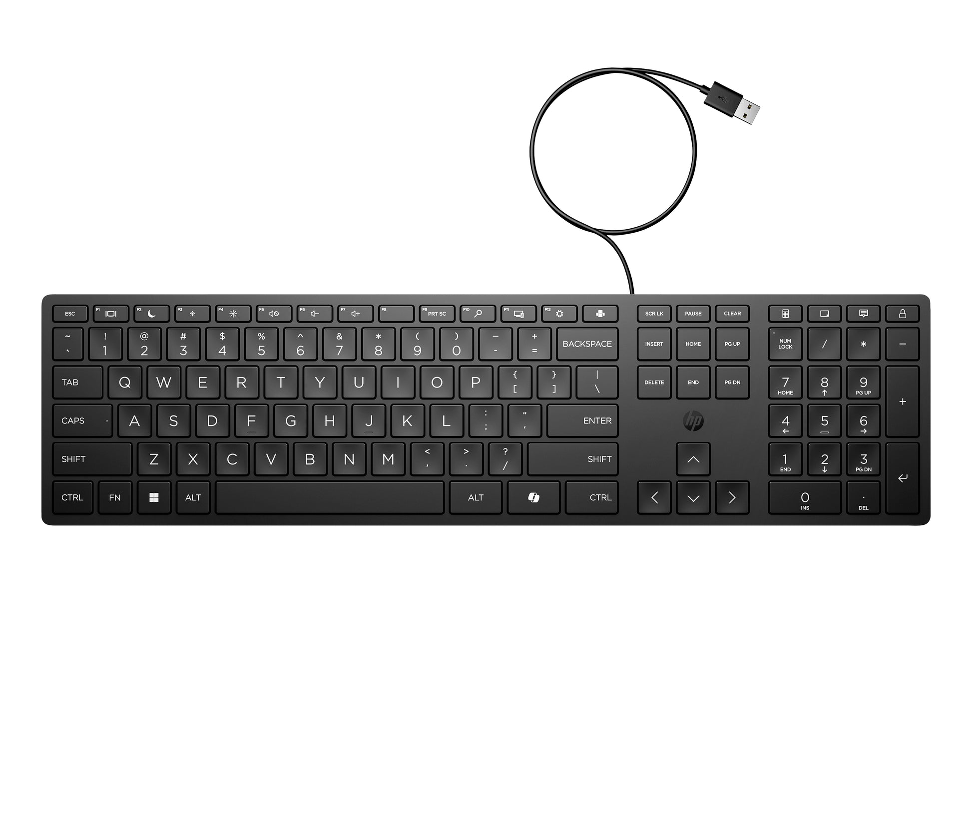 HP 320K Tastatur Membran Kabelgebunden USB Schwarz