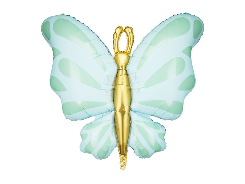 PartyDeco Folienballon Schmetterling – Mint – 69 × 69 cm – Folie – 1 Stk