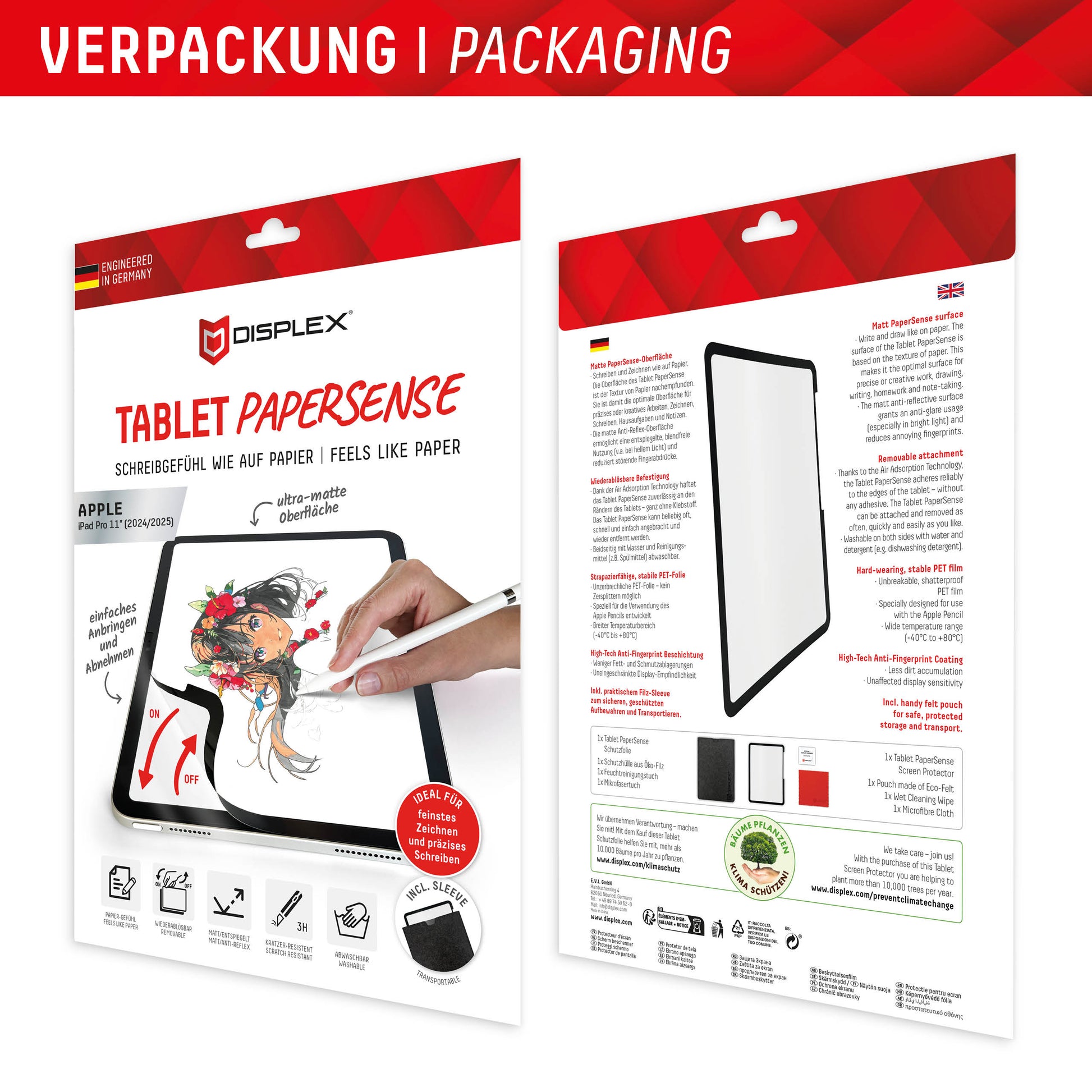 Displex Panzerglas für iPad Pro 11" (2025/2024) – Matt, 5H