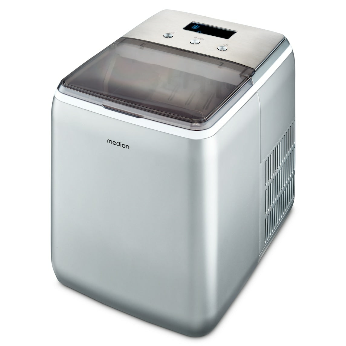 MEDION Eiswürfelmaschine MD 11950 – 15 kg/24 h, 2,6 l, grau/edelstahl