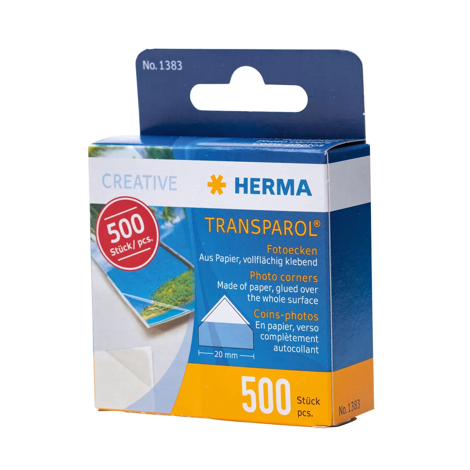 HERMA Transparol Fotoecken – wiederablösbar, transparent, selbstklebend, lösemittelfrei, 500 Stk., für Fotos