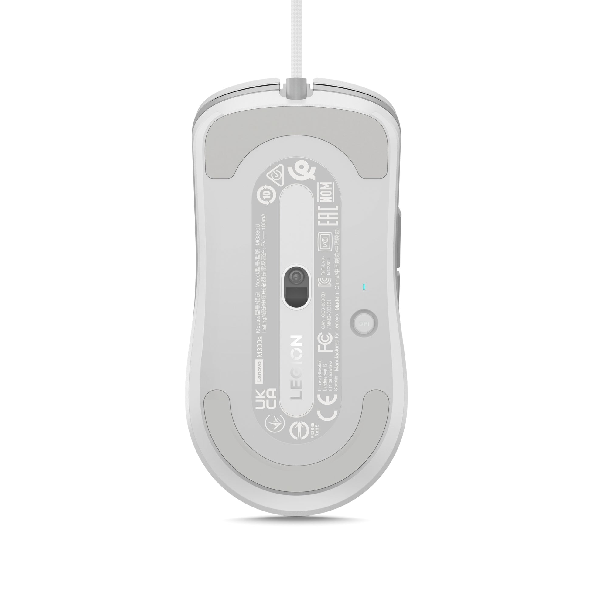 Lenovo Legion M300S – Gaming-Maus – Kabelgebunden (USB‑A), 8000 DPI, RGB-Beleuchtung, rechts, Weiss