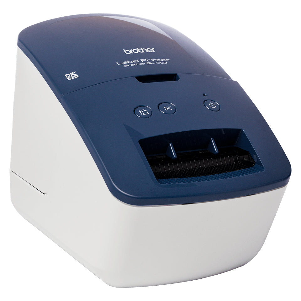 Brother QL-600B – Etikettendrucker, Thermodirekt, für DK-Rollen bis 62 mm, USB, 300 × 600 dpi, 71 mm/s