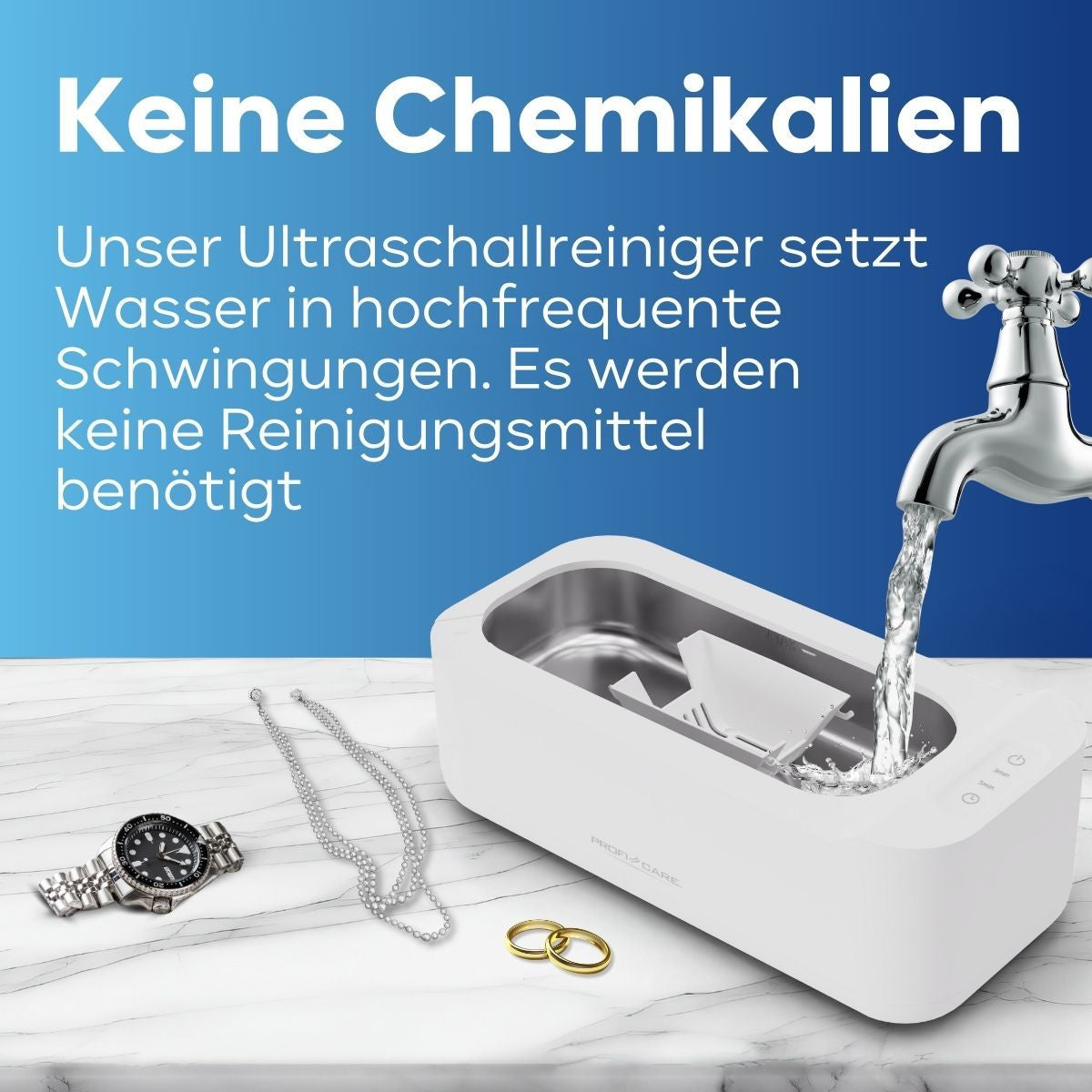 ProfiCare Reinigungsgerät PC-USR 3120 – 0,4 l, Edelstahl, Weiss