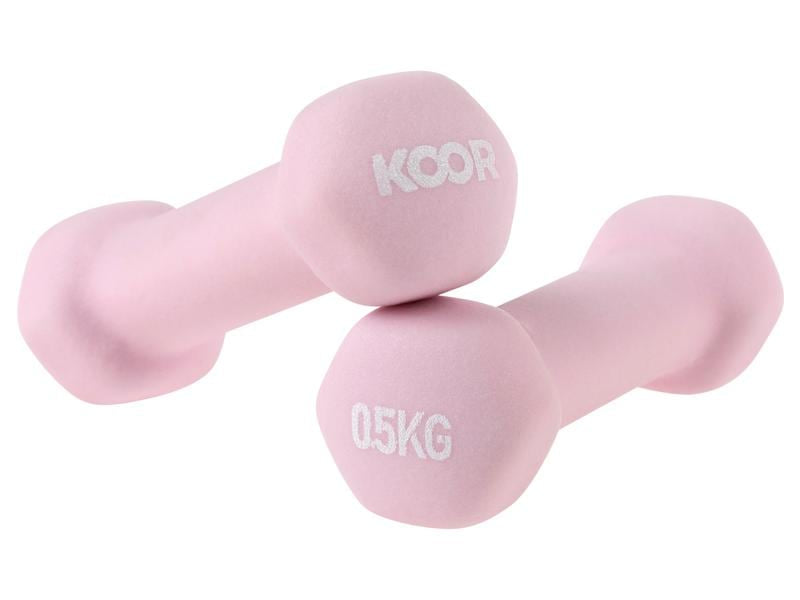 KOOR Kurzhantel-Set – 500 g,  – rosa – Eisen