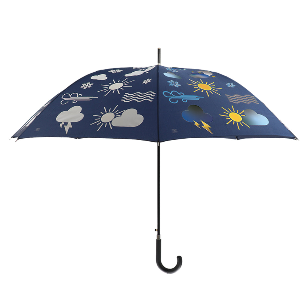 Esschert Design Stockschirm Wetter – Ø 120 cm, L 95 cm – mehrfarbig – Farbwechsel bei Regen