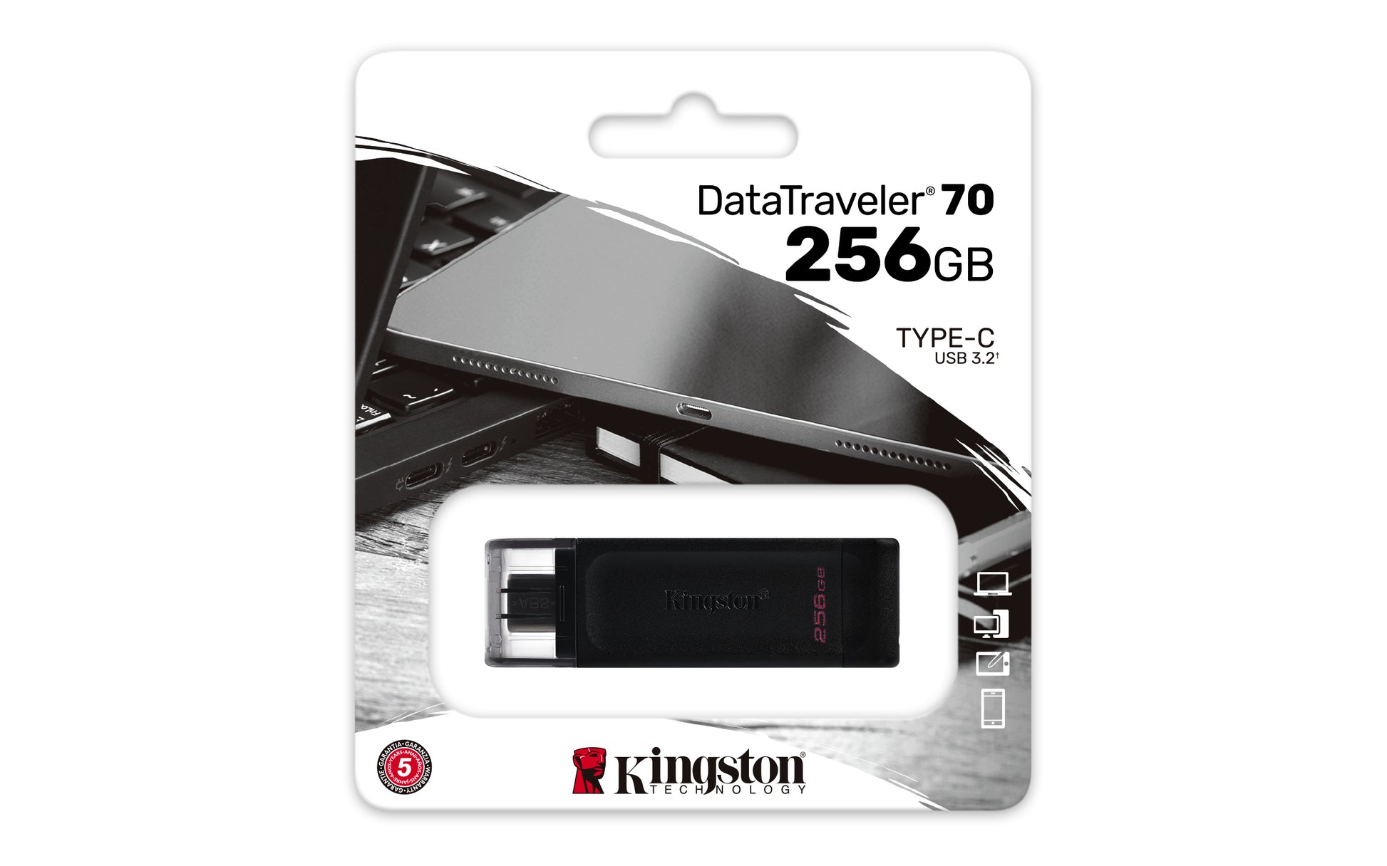 Kingston Technology Kingston DataTraveler 70 USB-Stick – 256 GB, USB-C, USB 3.2 Gen 1