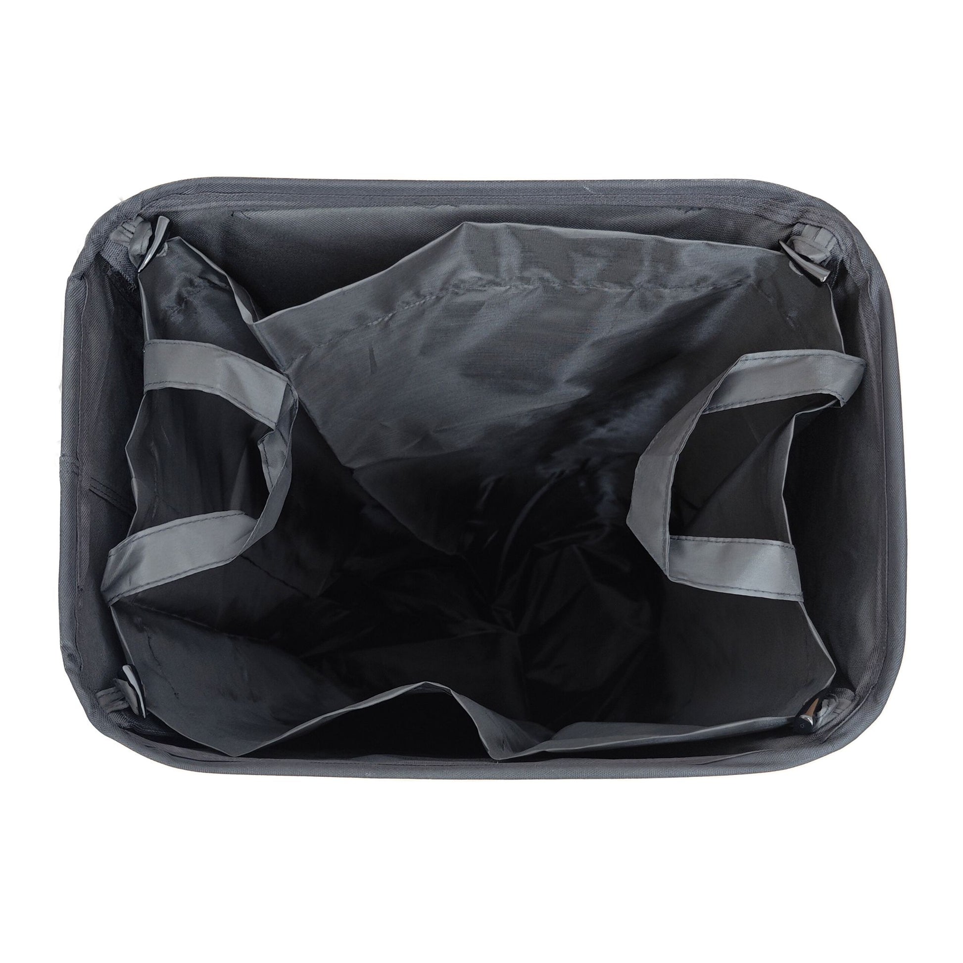 Relaxdays Recyclingbox – 100 l – Polyester/Glasfaser, rechteckig – schwarz – abnehmbar, mit Griffen