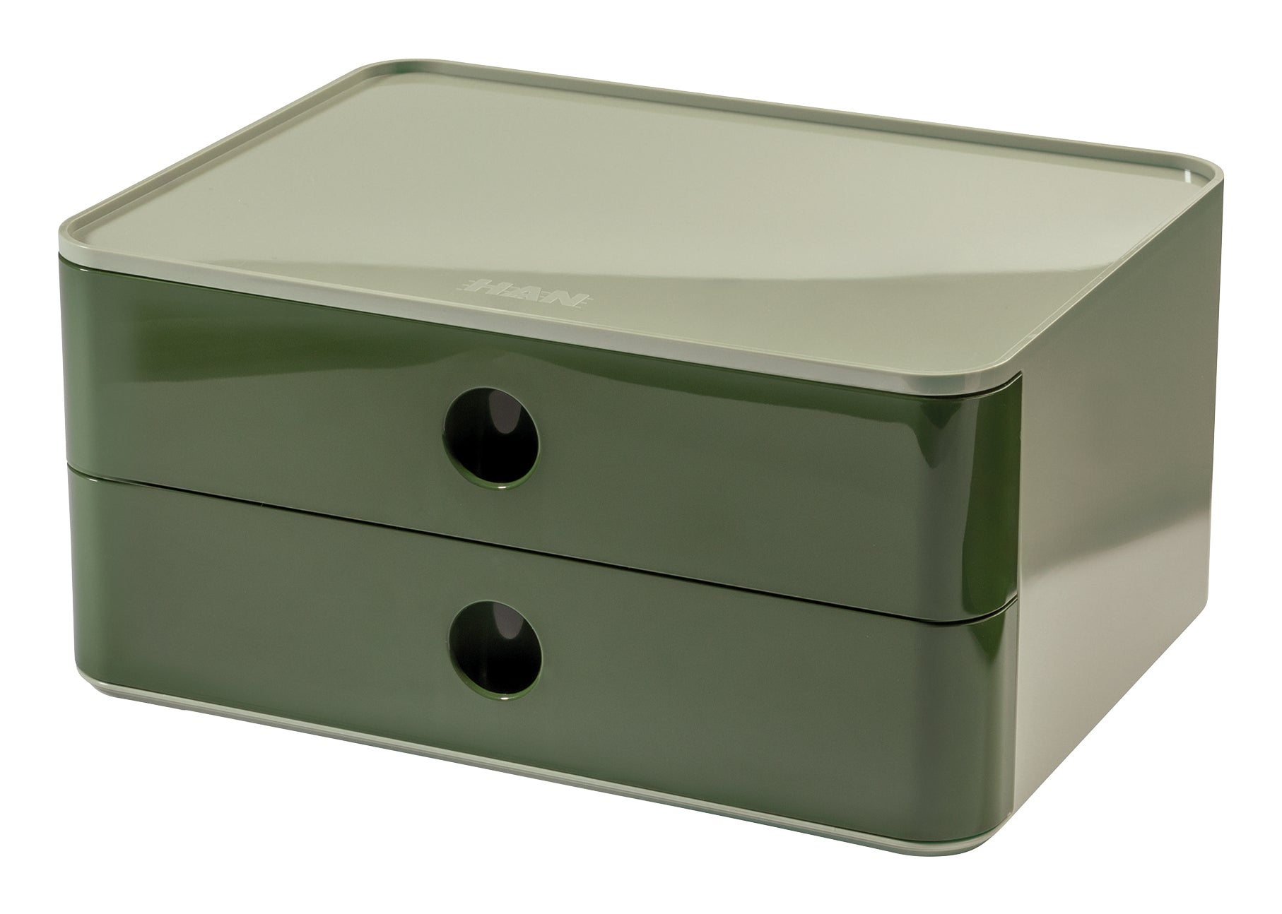 HAN Allison Smart-Box Plus Aufbewahrungsbox – 2 Schubladen, Hellgrün, ABS, B 260 × H 125 × T 195 mm
