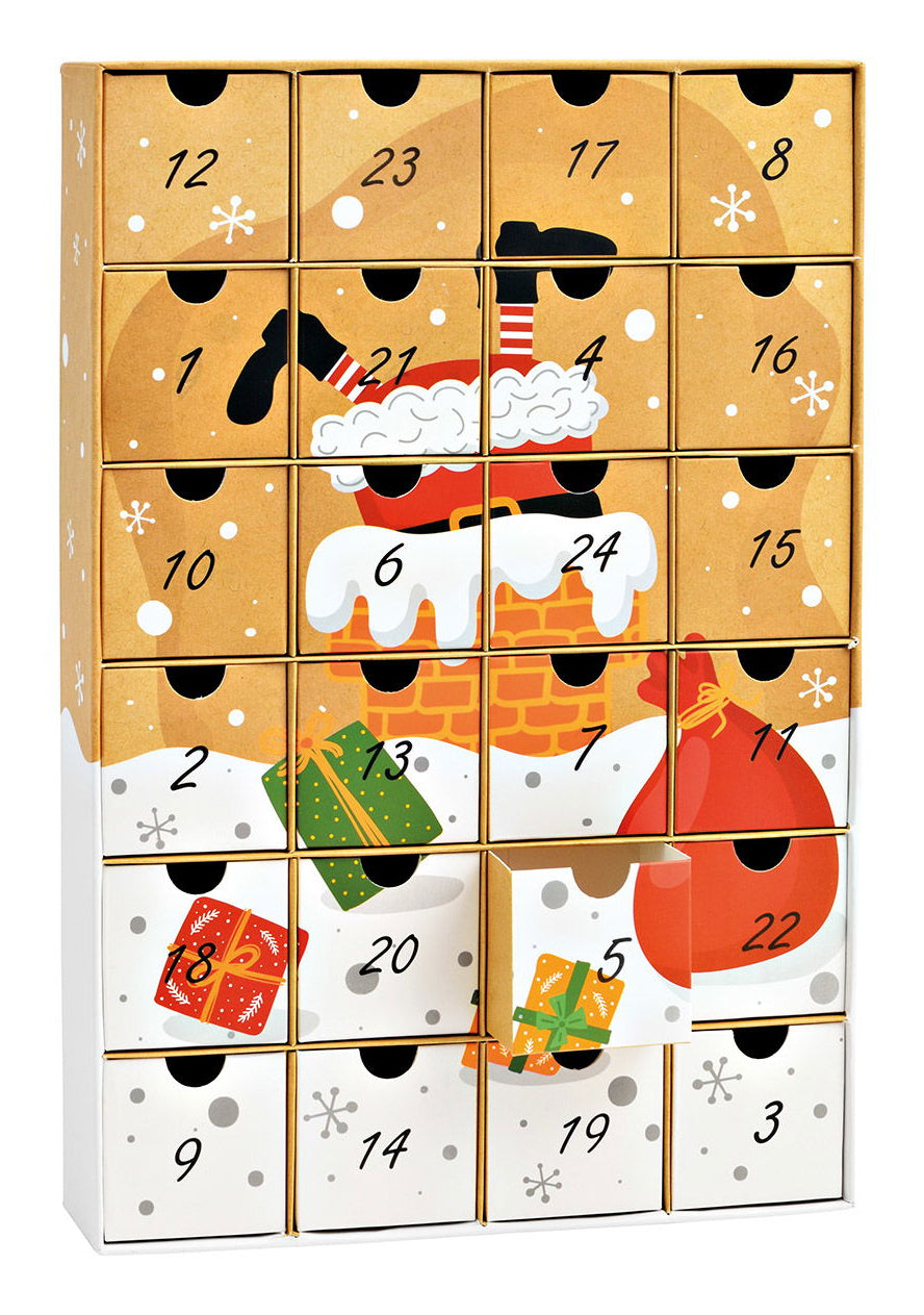 G. Wurm Adventskalender – Weihnachten – 24-türig, ohne Füllung – 26 × 39 × 6 cm – Karton & Papier, mehrfarbig