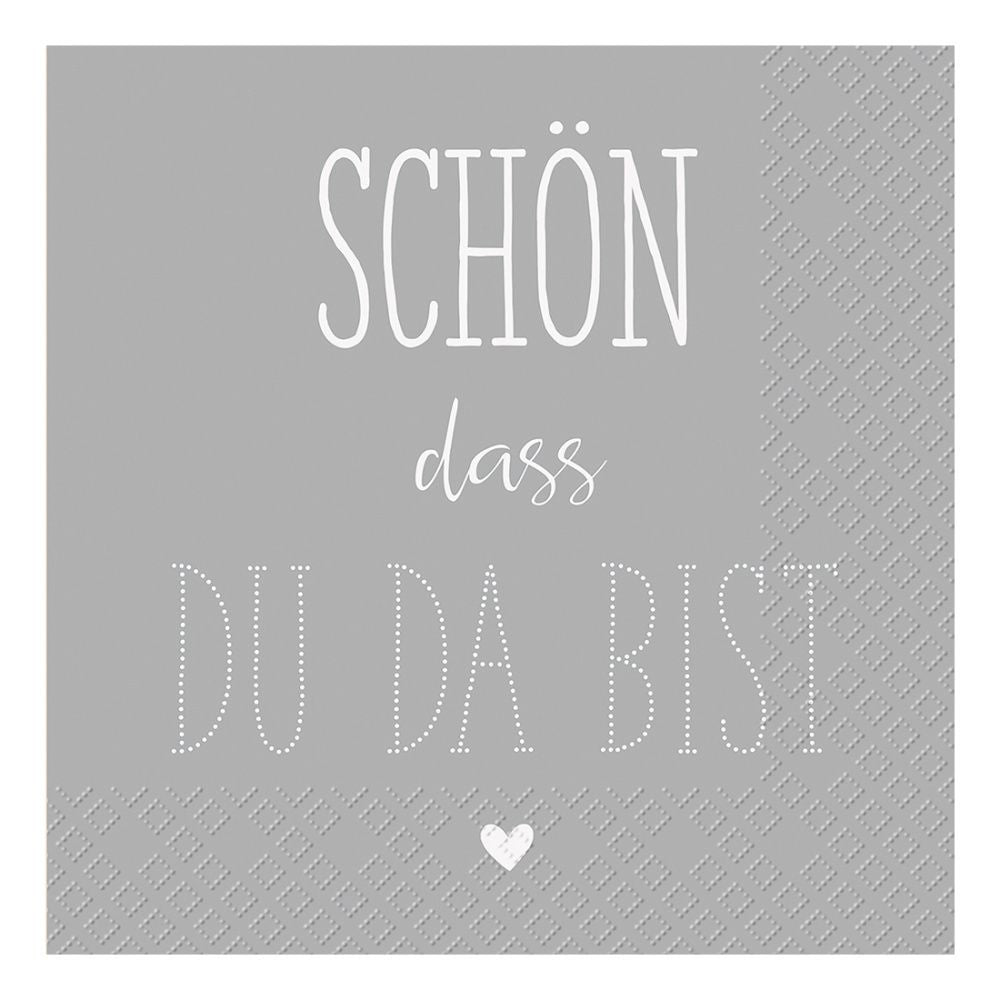 Stewo Servietten Dahoma Grau – 25 × 25 cm, 3-lagig – 20 Stück