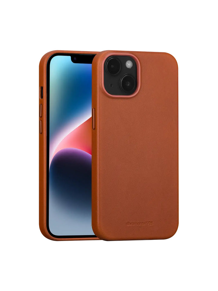 dbramante1928 Roskilde Backcover – für Apple iPhone 14, MagSafe, Leder, Beige, bis 1,2 m sturzsicher