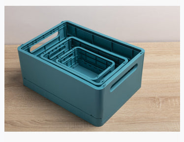 Exacompta Aufbewahrungsbox B 375 × H 163 × T 275 mm – für A4+, zusammenklappbar, mit Tragegriff, blau