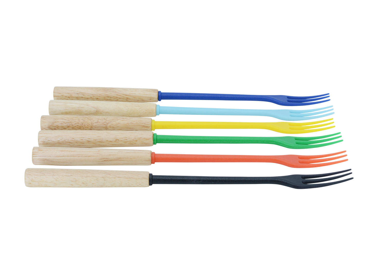 Kadastar Fonduegabeln – 6er-Set, Nylon, Holzgriff, Braun, FSC, für Käsefondue