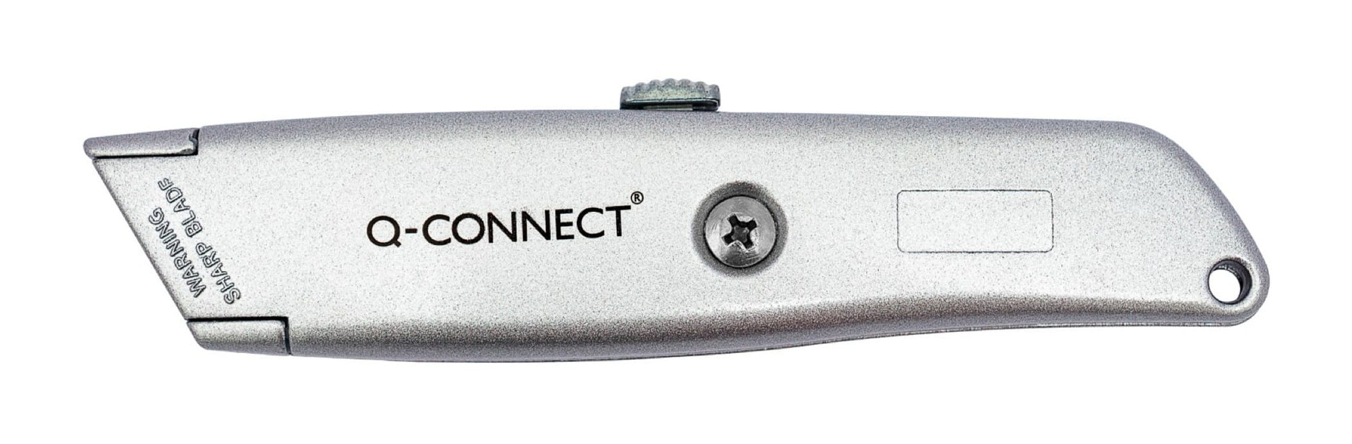 Q-CONNECT Cutter – 18 mm, Klingenarretierung, Linkshändergeeignet, Silber, inkl. 1 Klinge