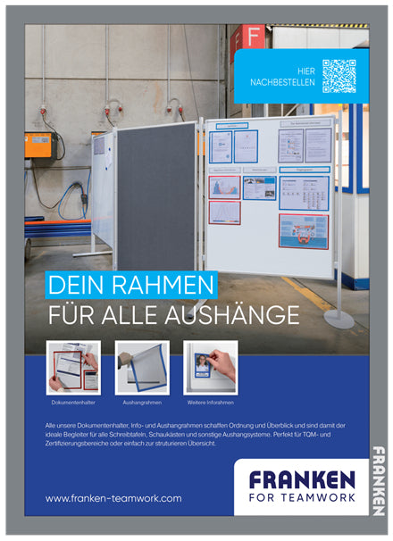 Franken Plakatrahmen PRO – für A3 – silber – 470×650×10 mm – 2 Stk.