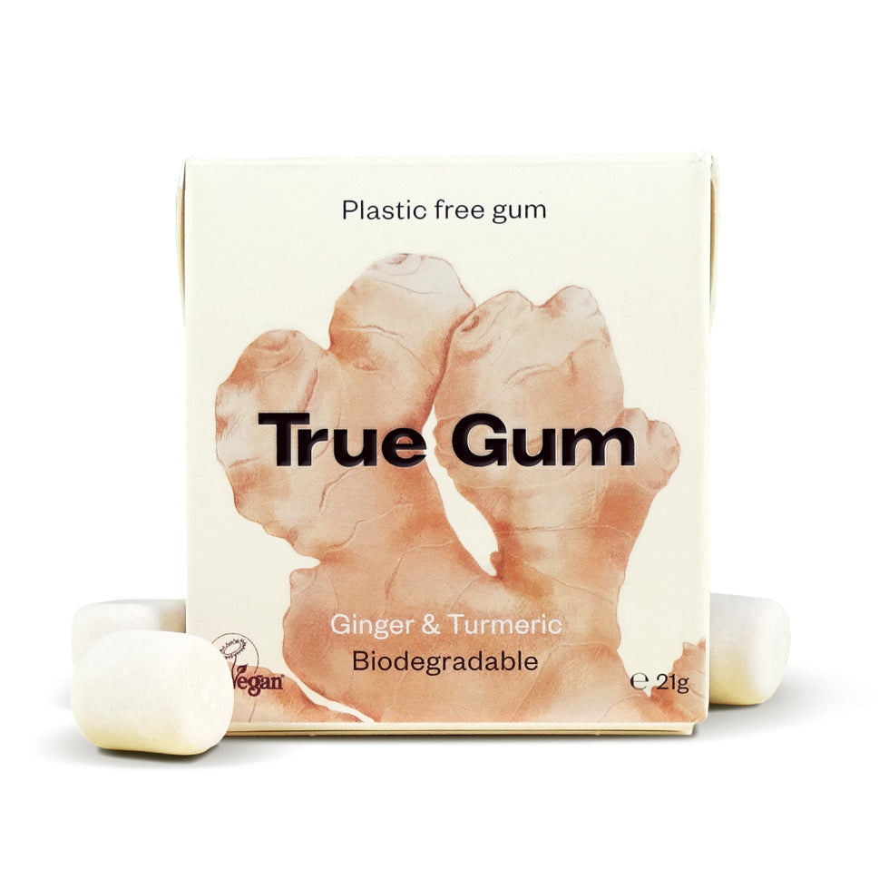 True Gum Kaugummi – Ingwer & Kurkuma, zuckerfrei, vegan – 21 g