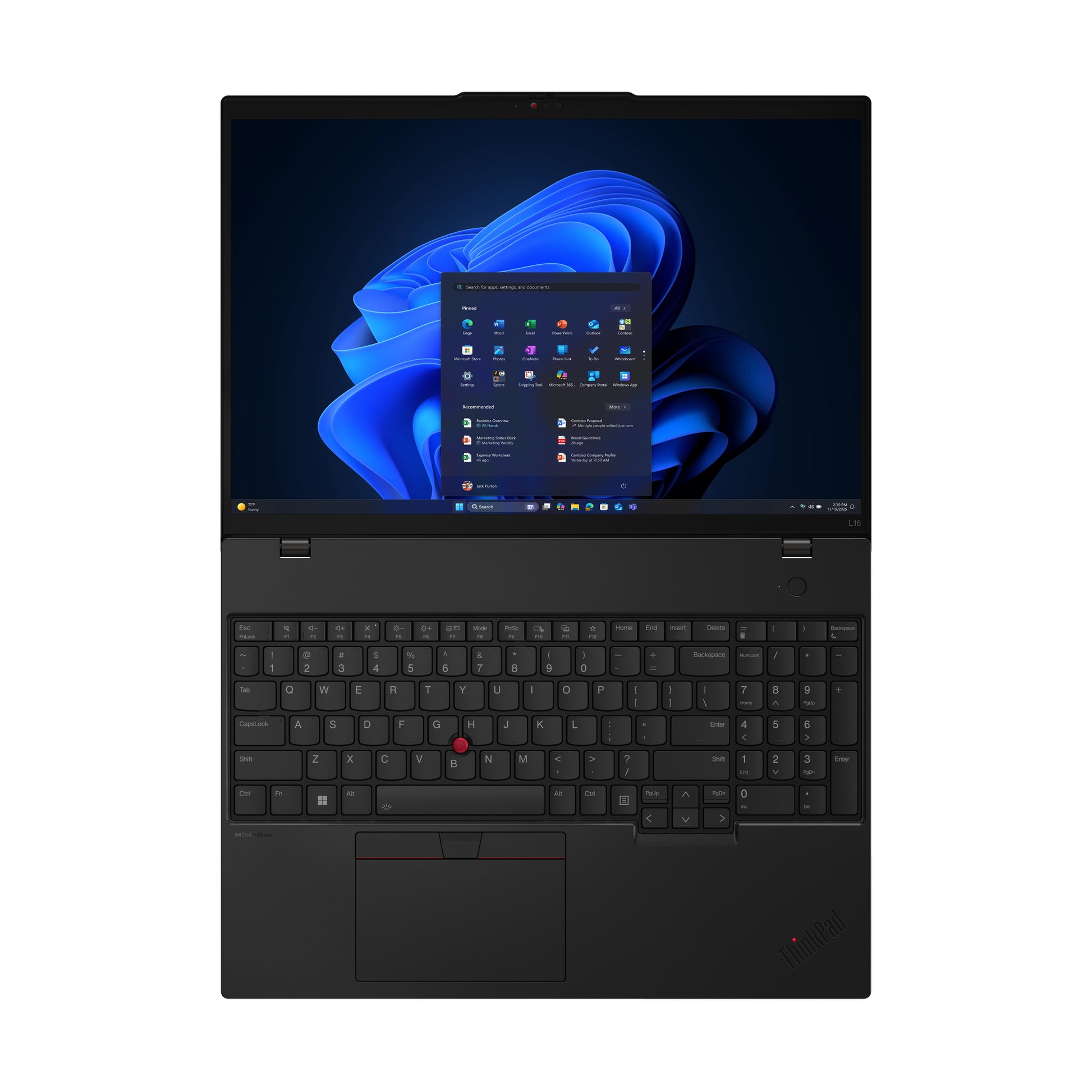 Lenovo ThinkPad L16 Gen 2 (Ultra 7 255U, 40,6 cm (16"), 16 GB, 512 GB) – Laptop, Windows 11 Pro