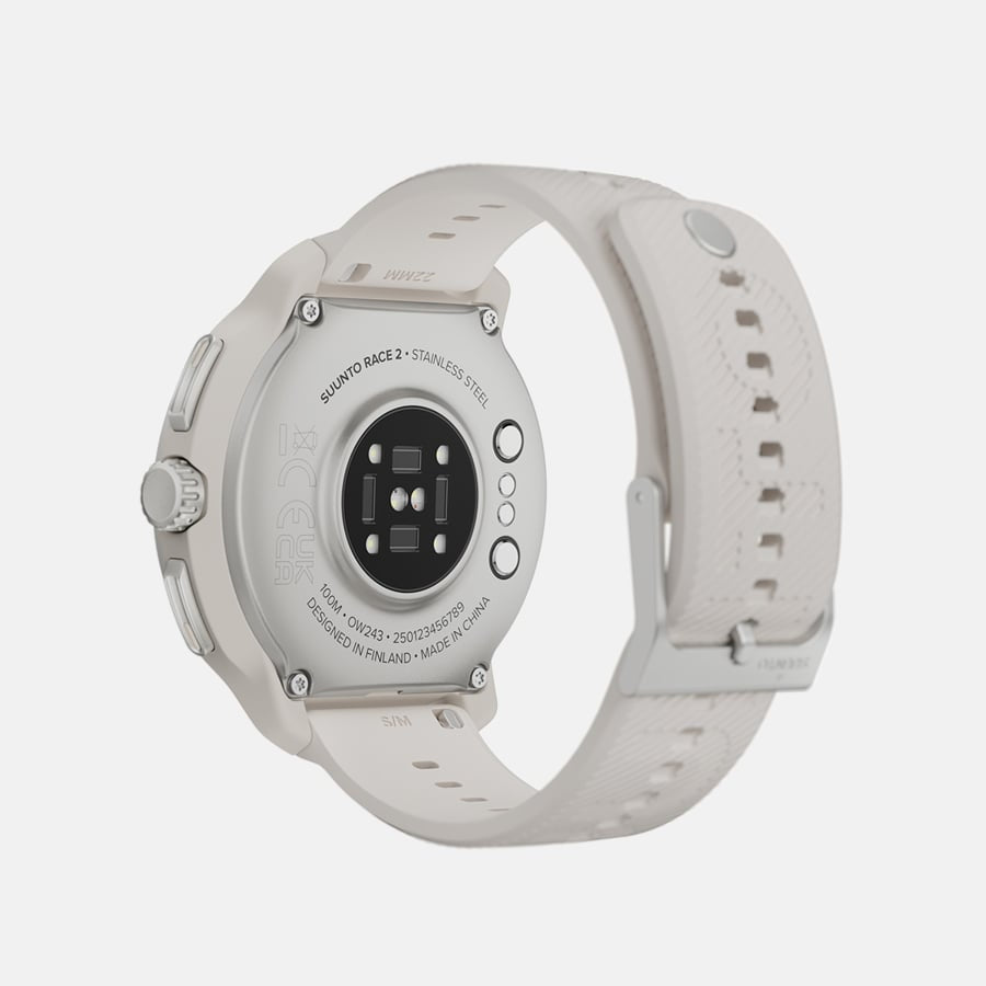 Suunto Race 2 49 mm GPS – Glasfaserverstärktes Polyamid Grau, Sportband, Feather Grey, 100 m