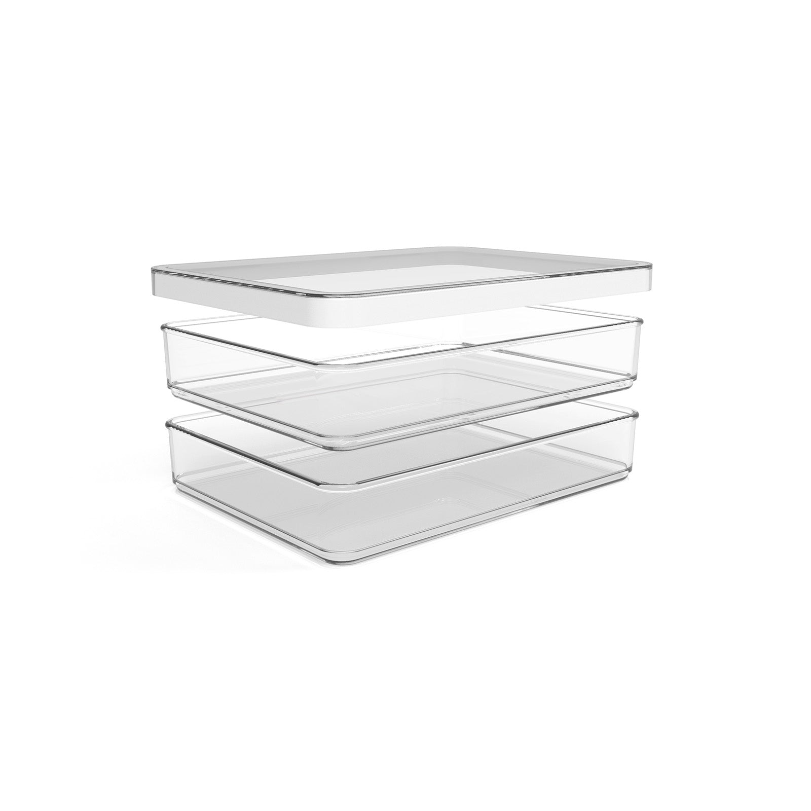 Rotho Vorratsdose 2 × 850 ml, 15 × 20 × 7 cm, Kunststoff (SAN), transparent/weiss
