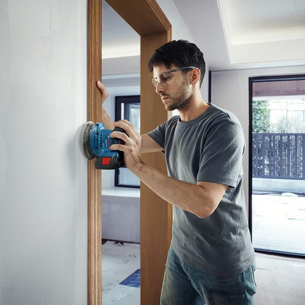 Bosch Professioneller Exzenterschleifer GEX 185-LI – 18 V (AMPShare) – Klettverschluss – Solo – Staubsack