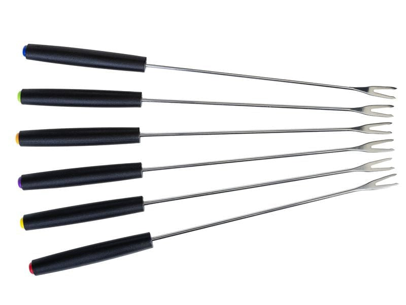 Furber. Furber Fondue-Set Alpy – Edelstahl, 1,3 l, 6 Gabeln, elektrisch – schwarz/weiss
