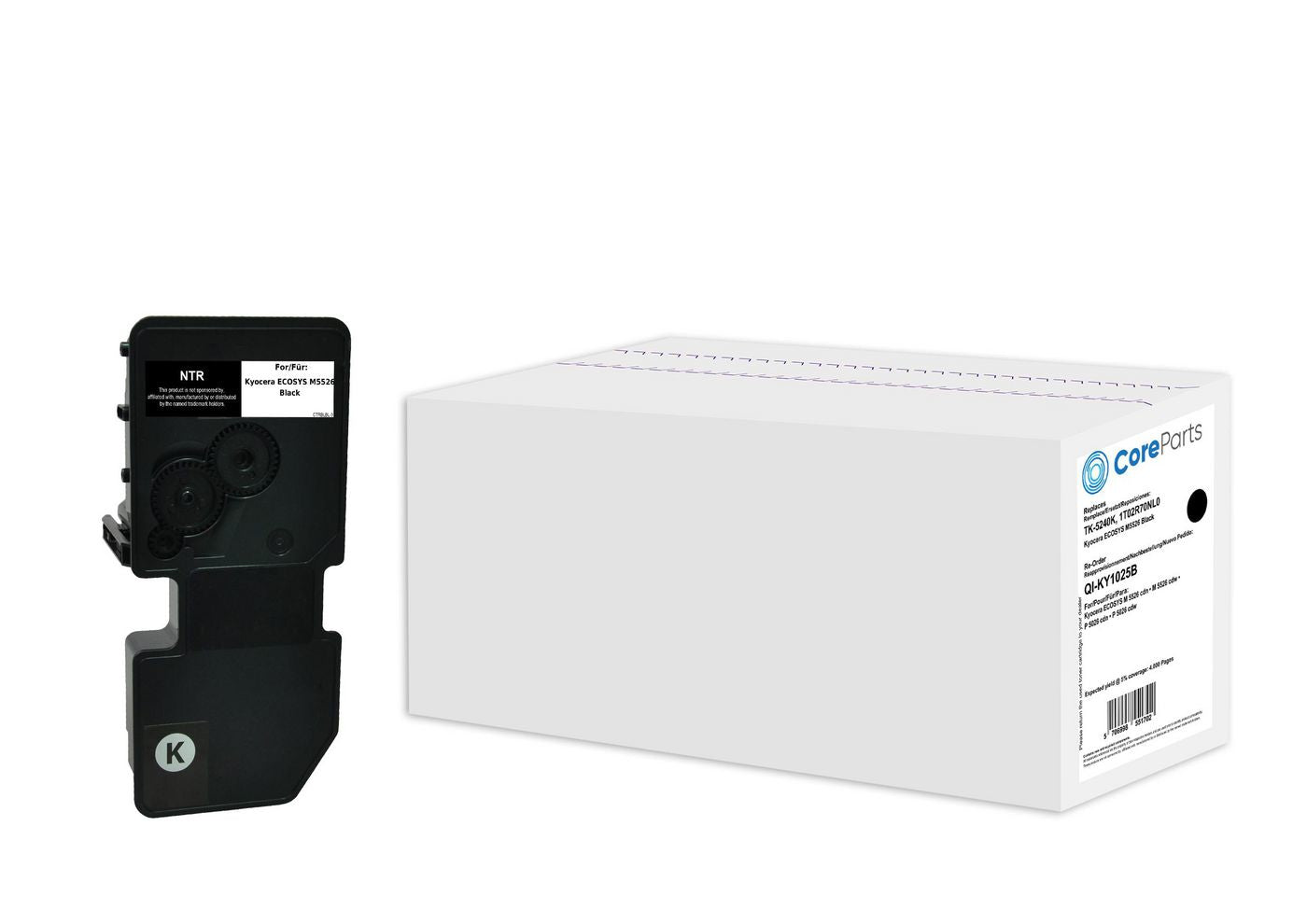 CoreParts TK-5240K Schwarz Toner – Kompatibel – 4'000 Seiten – für Kyocera ECOSYS M5526cdn/M5526cdw/P5026